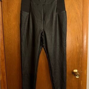 a new day Black Faux Leather Leggings